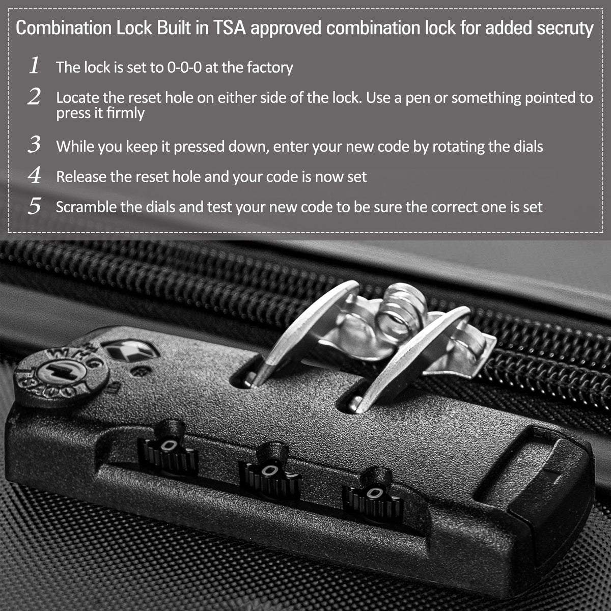 Black 3 Piece Luggage Set Hardside Spinner Suitcase with TSA Lock 20" 24' 28" Available